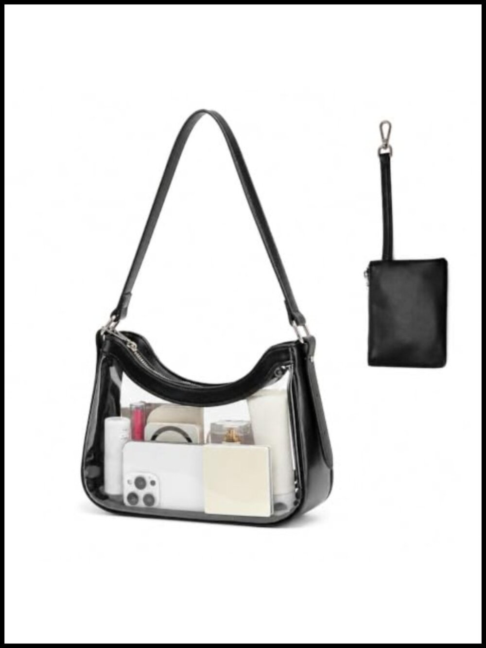 Clear Stadium Purse for Concerts & Events - PVC Shoulder Bag with Removable